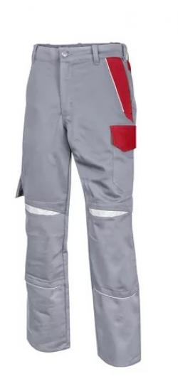 HB-Bundhose, Strlichtbogenschutz 7kA/4kA, ArcSelect, 2-lagig, zweifarbig, Stehkragen, verdeckte Druckknpfe, mittelgrau/rot